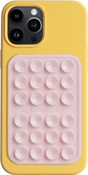 Silicone Suction Phone Case Adhesive Mount - Hands-Free Strong Grip Holder for Selfies and Videos - Durable Easy to Use - iPhone and Android Compatible - 2.25 x 3.25 Chalk Pink