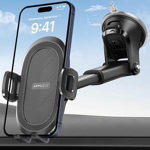 Car Phone Holder Mount Dashboard Cell Phone Holder for Your Car Stable Anti-Slip Fit for iPhone  Android SmartphonesSuction Silicone Black