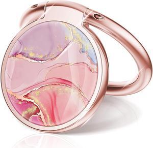 Cell Phone Ring Holder Finger Ring Stand 360 Degree Rotation Finger Ring Kickstand Metal Grip for Magnetic Car Mount Compatible with All Smart Phones Pink