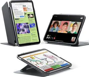 for iPad (A16) 11th Generation Case iPad (A16) 11th/10th Gen Case (2025/2022) Vertical Stand Cover Multi Stand Angles Ultra-Stable Cover Flip Series Black