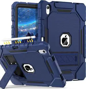 for iPad A16 Case 11th Generation 11 inch 2025 / iPad 10th Generation Case 10.9 inch 2022 Heavy Duty Military Grade Shockproof Cover with Pencil Holder for i Pad 11/10 Gen (Navy Blue)