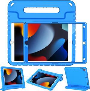Kids Case for iPad 9th/ 8th/ 7th Generation (2021/2020/ 2019) iPad 10.2 Case for Kids Shockproof Handle Stand Case for iPad 9/8/ 7 Gen 10.2 Inch - Blue