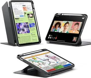 for iPad (A16) 11th Generation Case iPad (A16) 11th/10th Gen Case (2025/2022) Vertical Stand Cover Multi Stand Angles Ultra-Stable Cover with Pencil Holder Flip Series Black
