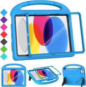 SUPLIK Kids Case for iPad 10th Generation (10.9-inch 2022) & A16 11 11th Generation (2025) Durable Shockproof Stand Cover with Screen Protector/Pencil Holder/Handle for iPad 10/11 GEN Blue