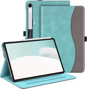 Case for  Galaxy Tab S9 FE 5G 10.9 Inch/Tab S9 11 Inch 2023 Multi-Angle Viewing Protective Cover with Pocket Auto Sleep/Wake Turquoise