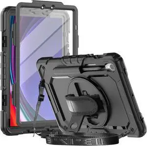 Case Compatible with  Galaxy Tab S9 11 Inch/S9 FE 10.9 Inch with Screen Protector | SM-X710/X716B/X718U/SM-X510/ X516B Cover | Heavy Duty Shockproof Case W/Hand Strap Stand