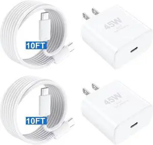 Fast Charger USB C Charger iPhone Type C Charger 10 FT USB C to USB C Cable Fast Charging Cord 45W Phone Chargers iPhone USBC Charger Block for iPhone 17 Air/17 Pro/17 Pro Max/16 15 Pro Max/iPad Pro Fast Charger USB C Charger iPhone Type C Charger 10 FT USB C to USB C Cable Fast Charging Cord 45W Phone Chargers iPhone USBC Charger Block for iPhone 17 Air/17 Pro/17 Pro Max/16 15 Pro Max/iPad Pro