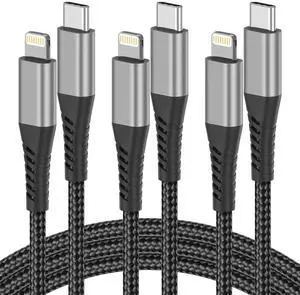 USB C to Lightning Cable 3FT [MFi Certified] 3-Pack iPhone Cord 3FT Fast Charging Compatible with iPhone 14 13 12 11 Pro Max XR XS X 8 SE  Devices
