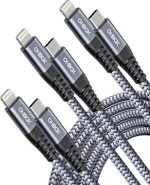 USB-C to Lightning Cable 3FT 3Pack iPhone Charger Fast Charging Braided Type C Charging Cord Compatible with iPhone 14 13 13 Pro Max 12 12 Pro Max 11 XS XR X 8 iPad
