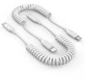 USB Type C to Lightning Cable 6FT 2Pack [ MFi Certified] Coiled iPhone Charger Fast Charging for Car Short USB C iPhone Cord Compatible for iPhone 14 13 12 11 Pro Max XS XR X 8 7 CarPlay White