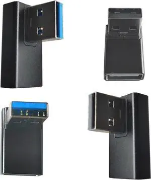 90 Degree USB 3.0 Adapter 4 Pack Left and Right Angle and Vertical Up and Down Angle USB A Male to Female Converters Extend Laptops USB Disk Power Bank Chargers and Other USB A Devices