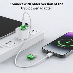 USB Male to USB C Adapter 6 Packs USB to USB C Super Fast Charging & OTG Function USB-A totype-C Adapter Compatible with iPhone15 Plus//Galaxy S20/ Google Pixel 7 6 5 4 (Green)