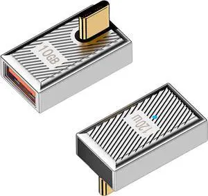 Right Angle USB C to USB A Adapter 120W 10Gbps 90 Degree USB A to C adapter Type C 3.1 Female to Type C Male Converter OTG Fast Charging Compatible with MacBook Tablet  Galaxy 2 Pack