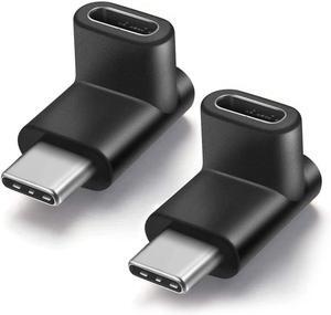 Right Angle Type C USB 3.1 Adapter Extension 90 Degree Male to Female Right & Left Angled Extension (2 Pack)
