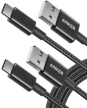 USB Type C Cable [2-Pack 6 ft] Premium Nylon USB-A to USB-C Fast Charging Type C Cable for Galaxy S10 / Note 8 LG V20 and Other USB C Charger