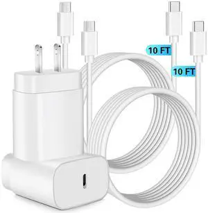 Super Fast Charger  Charger Fast Charging Block 2Pack 25W  USB C Wall Charger 10FT Quick USBC Cable for  Galaxy S25 Ultra/S24/S23/S22/S21/S20/A14/A54/Z Fold 6/5/Z Flip 6/5