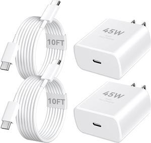 iPhone 16 Pro Max Charger Fast Charging 45W Super Fast USB C iPhone 16 Charger Block with 10FT Long Charging Cord Cable for iPhone 16 Pro Max/16 Pro/16/16 Plus 15 Pro Max/15 Pro/15 Android Phone