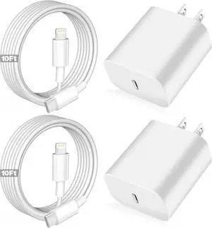 iPhone Fast Charger  Charger Super Quick iPhone Charger Fast Charging 2Pack 10FT Long Type-C to Lightning Cable Cord USB C Wall Charger Block Adapter for iPhone 14 13 12 11/13Pro Max/12Mini/XS/XR
