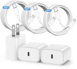 6ft/10ft/10ft iPhone Charger Fast Charging Block Wall Charger Plug and Long USB C to Lightning Cable Cord Type C Charging Cube Box Brick for  iPhone 14 Pro Max/14/13/13 Pro/12 Mini/11 Pro/XS/XR