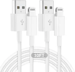 iPhone Charger Cable 10ft [ Certified] Long USB A to Lightning Charging Cord 10 Feet Original Lightning Cable 10 Foot Fast Charge Wire for iPhone 14 Pro Max/13 Mini/12/11/XS/XR/8 Plus/7/6/SE