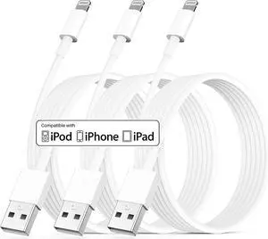 for iPhone Charger Cord 10 ft 3Pack for Lightning to USB Fast Long Charging Cable 10 Foot for iPhone 14/13/12/11Pro Max/11/XR/Xs/X/8/7/6 for iPad Pro/Air/Mini White Phone Charge 10 feet