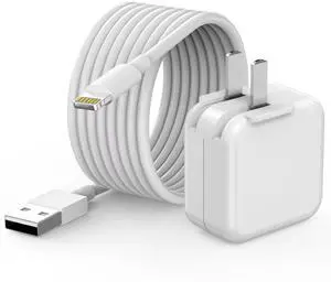 iPad Charger [  MFI Certified ] 10FT Long iPad Chargers Lightning Cord Cable Fast Charging USB Wall Charger Block Foldable Plug for iPad 7/8/ 9 Generation iPad Air iPad Mini iPad Pro iPhone