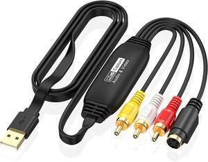 VHS to Digital Converter USB 2.0 Video Audio Capture Card Convert Analog Old VHS Mini DV Hi8 DVD VCR to Digital Converter for Mac/Windows 2000/10/8/7/Vista/XP
