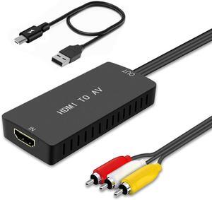 HDMI to RCA Converter HDMI to Composite Video Audio Converter Adapter HDMI to AV Supports PAL/NTSC for PS4 Xbox Switch TV Stick Blu-Ray DVD Player