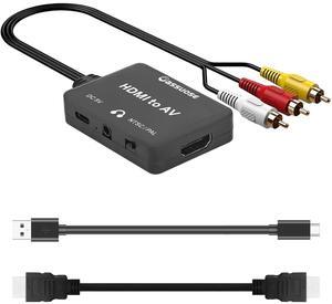 HDMI to RCA Converter with 3.5mm Audio Headphones Port HDMI to AV Adapter for Older TV Supports PAL/NTSC Compatible for Various Streaming Stick Fire TV Stick Chromecast  DVD Android TV Box