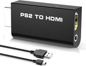 New PS2 to HDMI Converter Adapter Video Converter with 3.5mm Audio Output for HDTV HDMI Monitor with USB Power Cable Supports All PS2 Display Modes