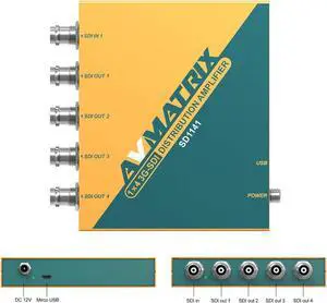 SDI Splitter 14 Distribution Amplifier 3G/HD/SD Supported SDI Formats Re-clocking Equalization Signal Retiming 1080p @60hz SD1141