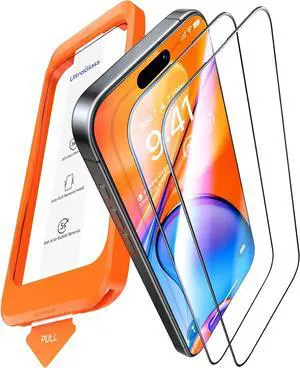Unbreak Top 9H+ Glass for iPhone 16 Pro Screen Protector 6.3 [12FT Military Grade Shatterproof] Screen Protector 16 Pro Tempered Glass [Longest Durable] Full Coverage 16Pro 2 Pack