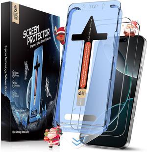 Screen Protector for iPhone 15 Pro Max Bubble-and-Dust-Free iPhone HD Tempered Glass Durable and Drop-Proof with 9H Hardness Easy Installation Exclusively for iPhone 15 Pro Max(2-Pack)