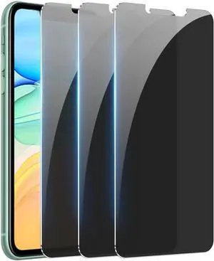3Pack for iPhone 11/iPhone XR Privacy Screen Protector Anti-Spy Tempered Glass Film 9H Hardness Upgrade Edge Protection Easy Installation Bubble Free [6.1 inch]
