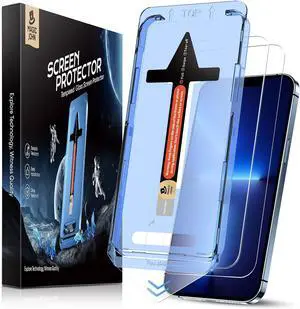 2 Pack for iPhone 13 Pro Max/iPhone 14 Plus 6.7 inch Tempered Glass Screen Protector Auto Dust-Elimination Installation Bubble Free HD Clear Easy Installation