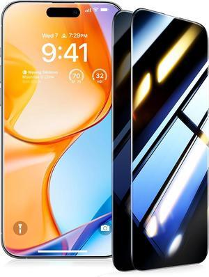Ultra 9H+ Glass for iPhone 16 Pro Max Privacy Screen Protector [No.1 Military Grade Shatterproof & 100% Anti Spy] Glass Privacy Screen iPhone 16 Pro Max Tempered [Longest Durable] 2 Pack