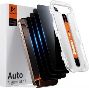 4-PACK Privacy Screen Protector Compatible with iPhone 16 Pro Max [Auto Alignment Kit] [10X Military Protection] 16 Pro Max 6.9 inch Tempered Glass Film [Case Friendly]