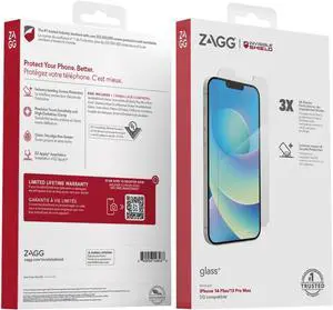 InvisibleShield Glass+ Screen Protector for iPhone 14 Plus/ 13 Pro Max - 3X Shatter Protection High Scratch Resistance Oil-Resistant Reinforced Edges Easy Install