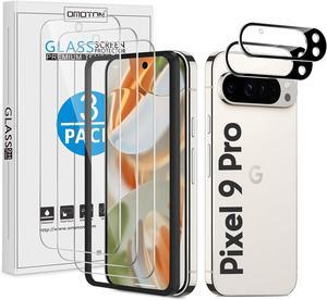 3+2 Pack for Google Pixel 9 Pro Screen Protector 3 Pack Tempered Glass Screen Protector & 2 Pack Camera Lens Protector for Pixel 9 Pro 2024 6.3-inch Case Friendly (Not for Pixel 9/9 Pro XL)