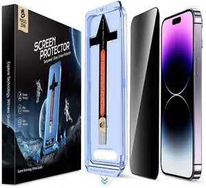 2 Pack for iPhone 14 Pro Max 6.7 inch Privacy Tempered Glass Screen Protector Auto Dust-Elimination Installation Easy Installation Bubble Free