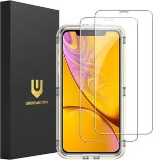 2-Pack Screen Protector for iPhone 11/iPhone XR Double Shatterproof Tempered Glass [Easy Installation Frame] [9H Hardness] [99.99% HD Clear]