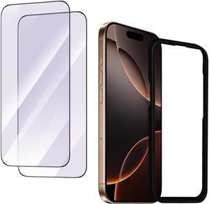 2 Pack Anti Blue Light Screen Protector for iPhone 16 Pro Max 2024 6.9 inch 6X Stronger HD Clear Blue Light Blocking Tempered Glass - Eye Protection Anti Eye Fatigue Eye Dry
