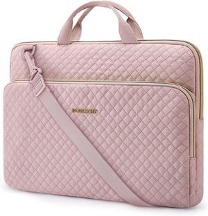 Protective Sleeve case Compatible with MacBook Pro 16 Inch 15.6 inch HP   Aspire  Notebook Laptop with Shoulder Strap Pocket Handle Pink