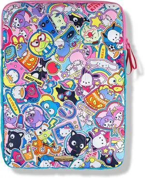 x Sanrio | Puffy Laptop Sleeve | 15-16 Inch Quilted Pillow Puffer Laptop Carrying Case Computer Sleeve | Hello Kitty & Friends Stickers
