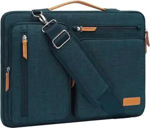 360 Protective Laptop Shoulder Bag 15-15.6 inch Computer Bags Compatible with MacBook Pro 16 inch HP    Notebook Side Open Messenger Bag with 4 Zipper Pockets Teal Green