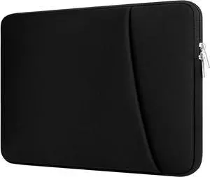 Laptop Sleeve Case with Zipper Accessory Pocket Compatible with 13 to 14 inches MacBook Air/Pro HP  Padded Computer Pouch Cover Shockproof Protective for 13 to 14 Laptop/Chromebook/Tablet Black