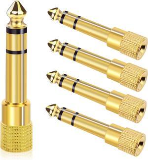 5-Pack 3.5mm to 1/4 Adapter Gold Plated Headphone Jack Adapter 1/4 to 3.5mm Adapter Stereo Audio Headphone Adapter for Aux Cable Headphones Piano Drums Guitar Amplifier