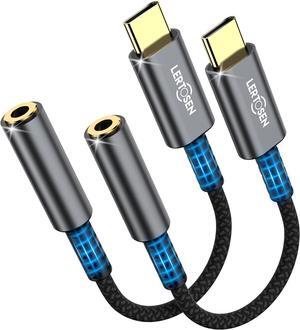 USB Type C to 3.5mm Female Headphone Jack Adapter (2-Pack) USB C to Aux Audio Dongle Cable Cord Compatible with iPhone 15/16/16 Pro Max/16 Pro/16 Plus Galaxy S24/S23/S22/S21 Ultra iPad Pro