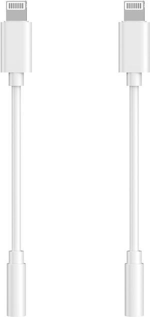 [ MFi Certified]Lightning to 3.5 mm Headphone Jack Adapter 2Pack iPhone Headphone/Earphones Adapter Dongle Audio Aux Cable Converter Compatible with iPhone14 13 12 11 XS XR X 8 7 Support All iOS