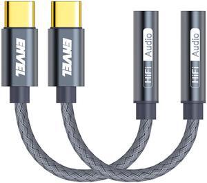 USB C to 3.5mm Headphone Jack Adapter 2 Pack Type C to Aux Audio Dongle Cable Cord Compatible with iPhone 16 15 Pro Max  Galaxy S25 S24 iPad Pro M2 M3 M4 Google Pixel 7 8